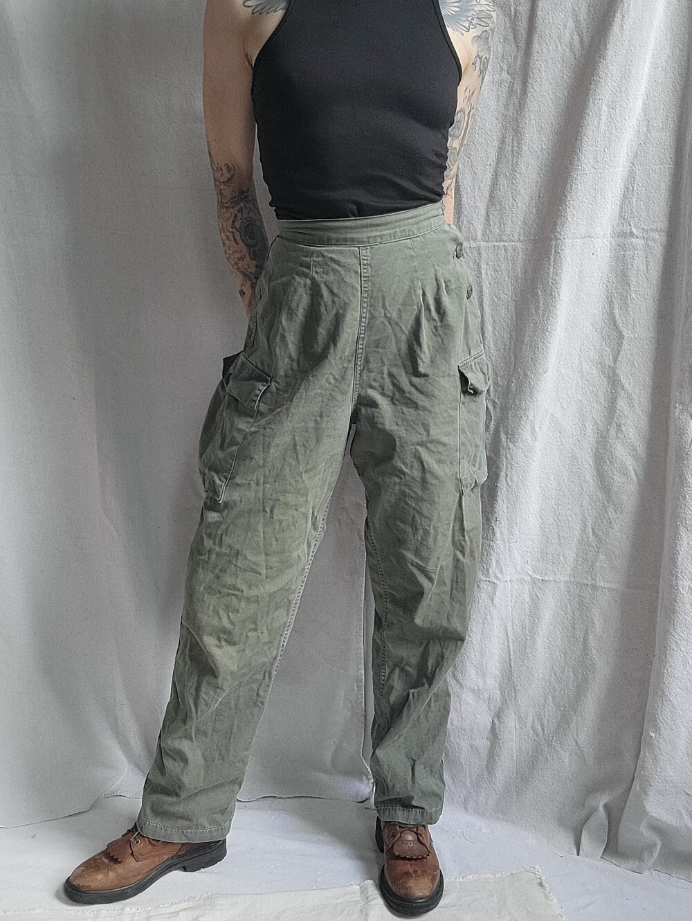 True Vintage 1970s Vietnam Era Women’s OG 107 Utility Cargo Slacks 12 XS